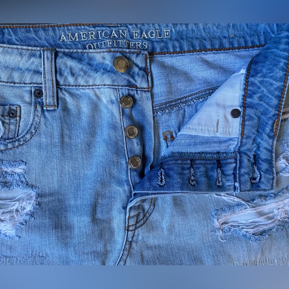 American Eagle Outfitters Women’s Light Blue Distressed Mini Skirt Size M - Picture 6 of 7